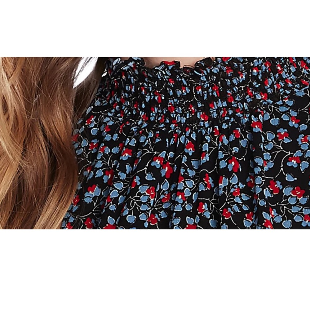 1.State | Floral Smock Mock Neck Blouse - Picture 4 of 4